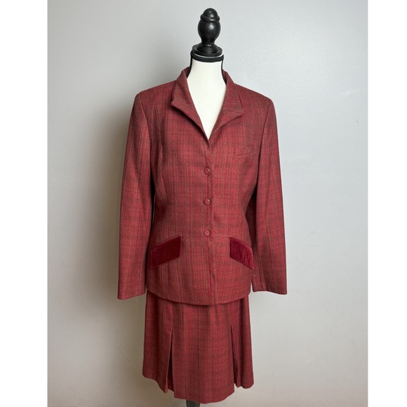 Worth Jackets & Blazers - Worth red wool skirt suit